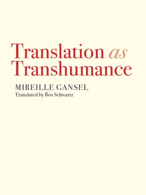 cover image of Translation as Transhumance